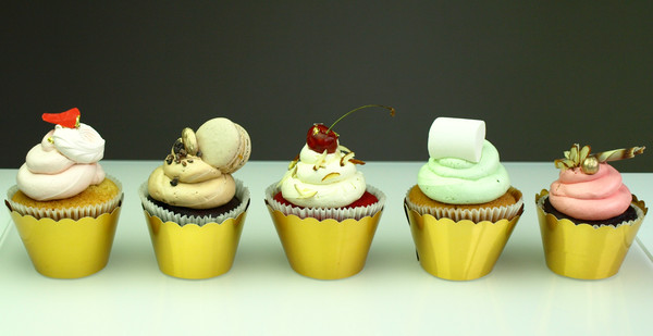 Selection of wide range  delicious cupcakes