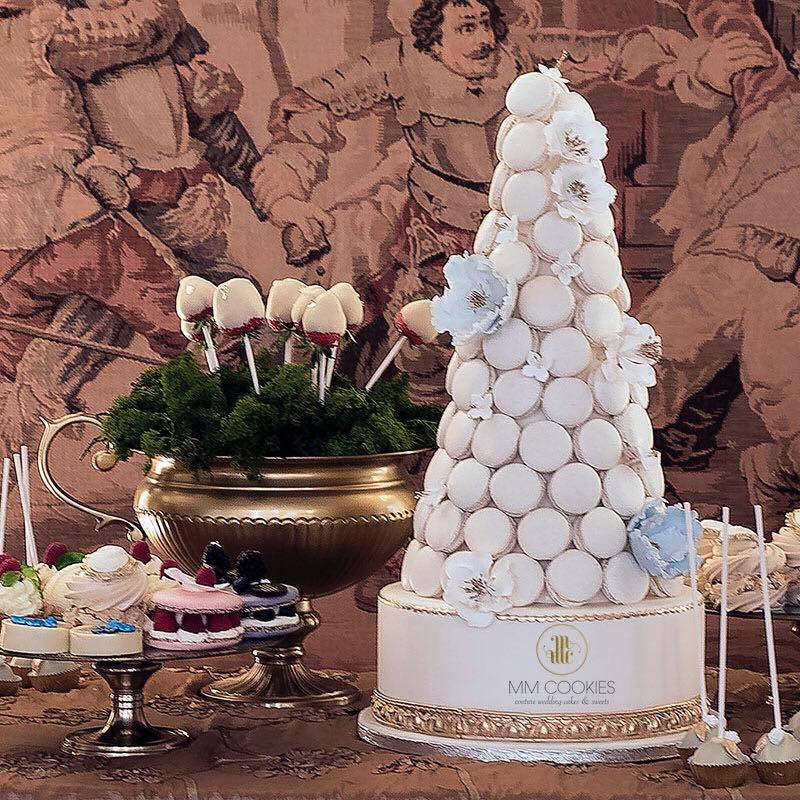 Trendy Wedding Cake Alternative macaron tower